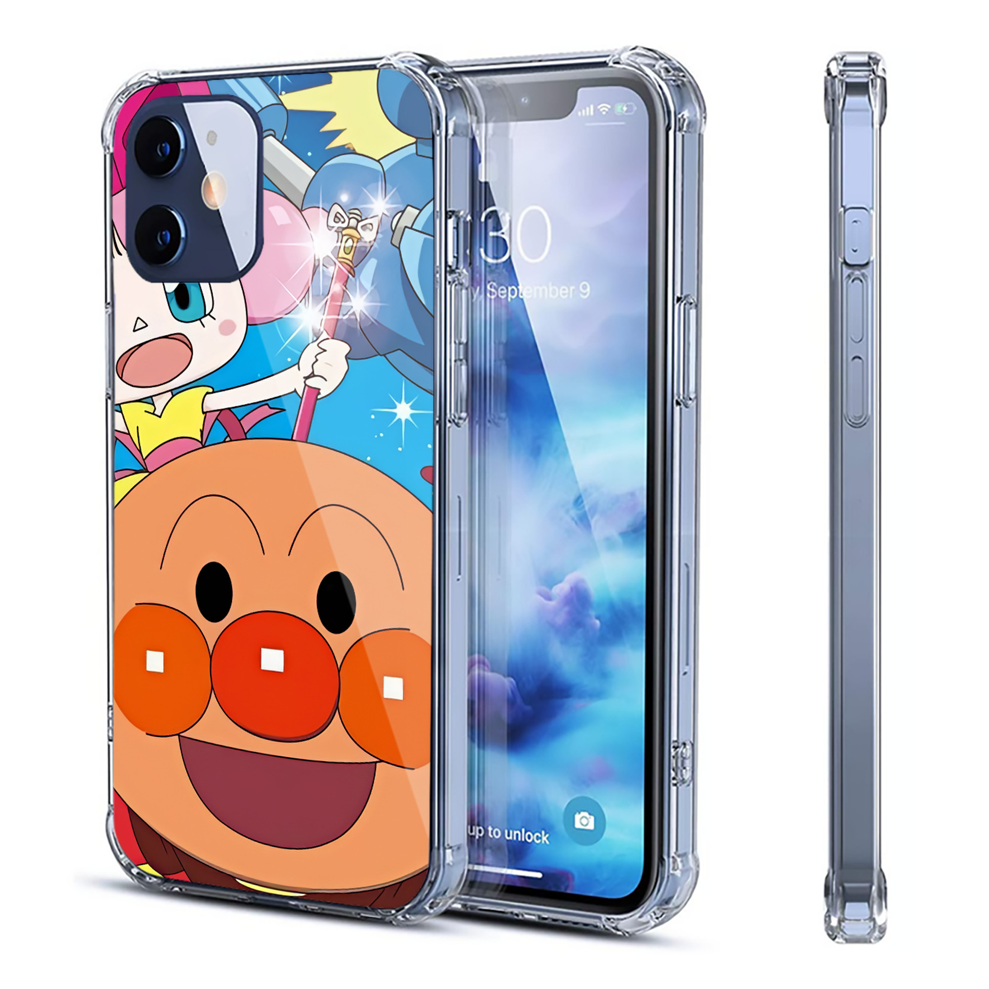 （画像用） アンパンマン Anpanman 【iPhone 12シリーズ対応】透明スマホケース（クリアソフトケース）